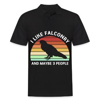 Falknerei Chirp Falke - Männer Poloshirt - Schwarz - Vorne - Kai (181cm)