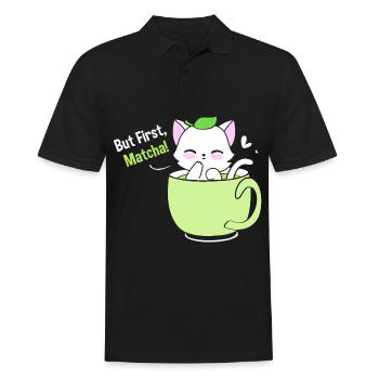 Matcha Tee - Männer Poloshirt - Schwarz - Vorne - Kai (181cm)