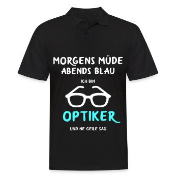 Optiker Augenoptiker Augenarzt Spruch Lustig - Männer Poloshirt - Schwarz - Vorne - Kai (181cm)