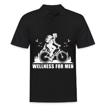 MTB Mountainbike - Männer Poloshirt - Schwarz - Vorne - Kai (181cm)