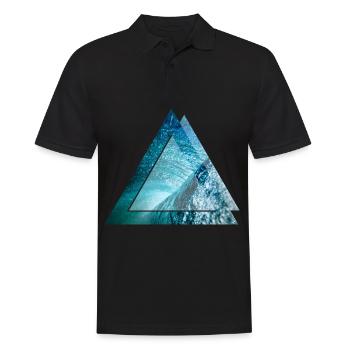 Dreieck Wave - Männer Poloshirt - Schwarz - Vorne - Kai (181cm)
