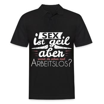 arbeitslos Spruch - Männer Poloshirt - Schwarz - Vorne - Kai (181cm)
