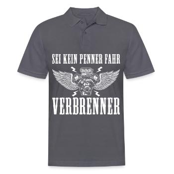 Sei kein Penner fahr Verbrenner Auto - Männer Poloshirt - Anthrazit - Vorne - Nico (186cm)