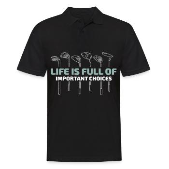 Wähle deinen Golfschläger - Männer Poloshirt - Schwarz - Vorne - Kai (181cm)