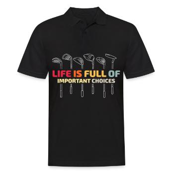 Golf Golfschläger - Männer Poloshirt - Schwarz - Vorne - Kai (181cm)