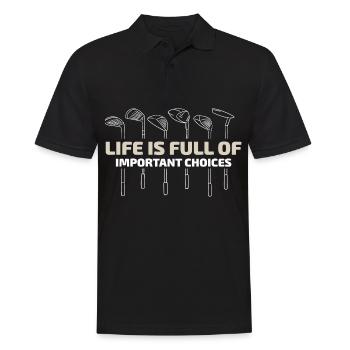 Golf Golfschläger - Männer Poloshirt - Schwarz - Vorne - Kai (181cm)