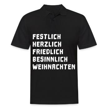 Frohe Weihnacht und besinnliches Heilig Abend - Männer Poloshirt - Schwarz - Vorne - Kai (181cm)
