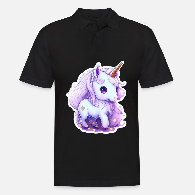 Mignon bébé licorne - Polo Homme - noir