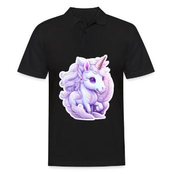 Licorne mignonne - Polo Homme - noir - Devant - Kai (181cm)