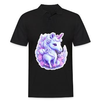 Licorne mignonne - Polo Homme - noir - Devant - Kai (181cm)