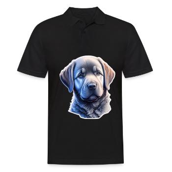 Mignon chiot Labrador Retriever - Polo Homme - noir - Devant - Kai (181cm)