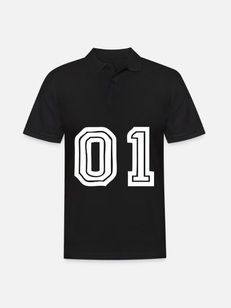 Trikotnummer 01 - Männer Poloshirt - Schwarz