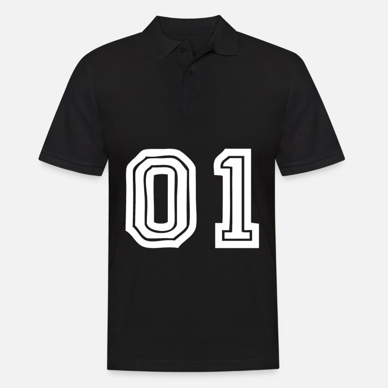 Trikotnummer 01 - Männer Poloshirt - Schwarz