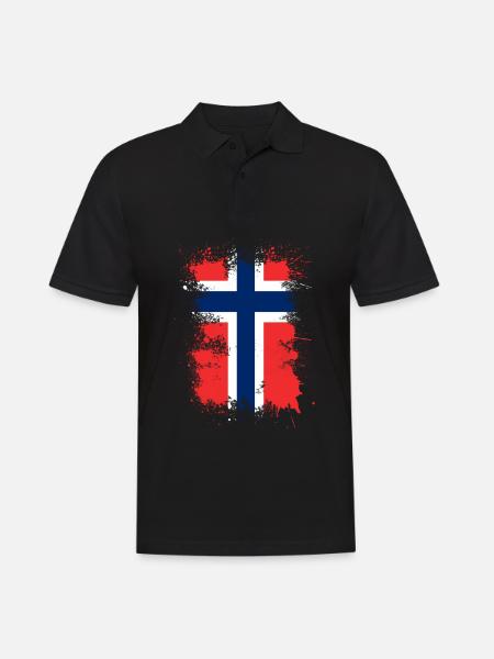 Norway flag art - Men's Polo Shirt - black