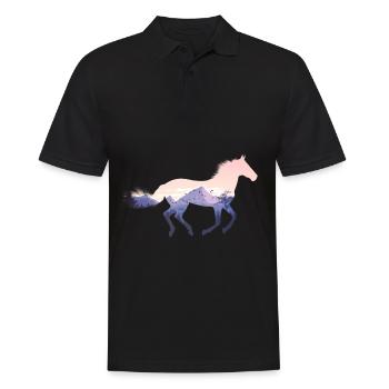 Cheval Sauvage Nature - Polo Homme - noir - Devant - Kai (181cm)