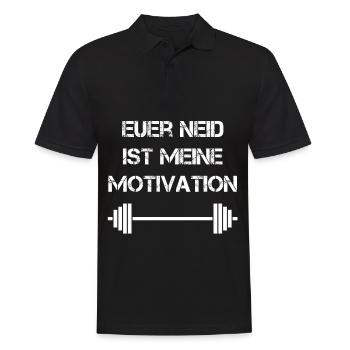Neid Motivation Gym Fitness - Männer Poloshirt - Schwarz - Vorne - Kai (181cm)