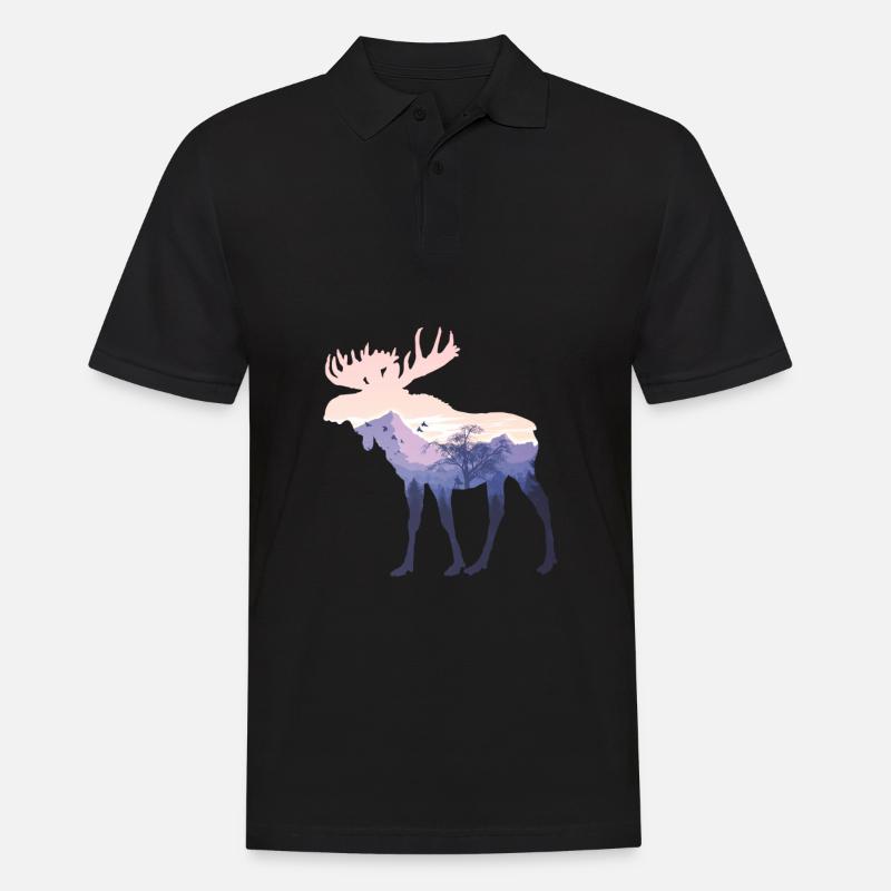 Moose nature Canada gift idea - Men's Polo Shirt - black