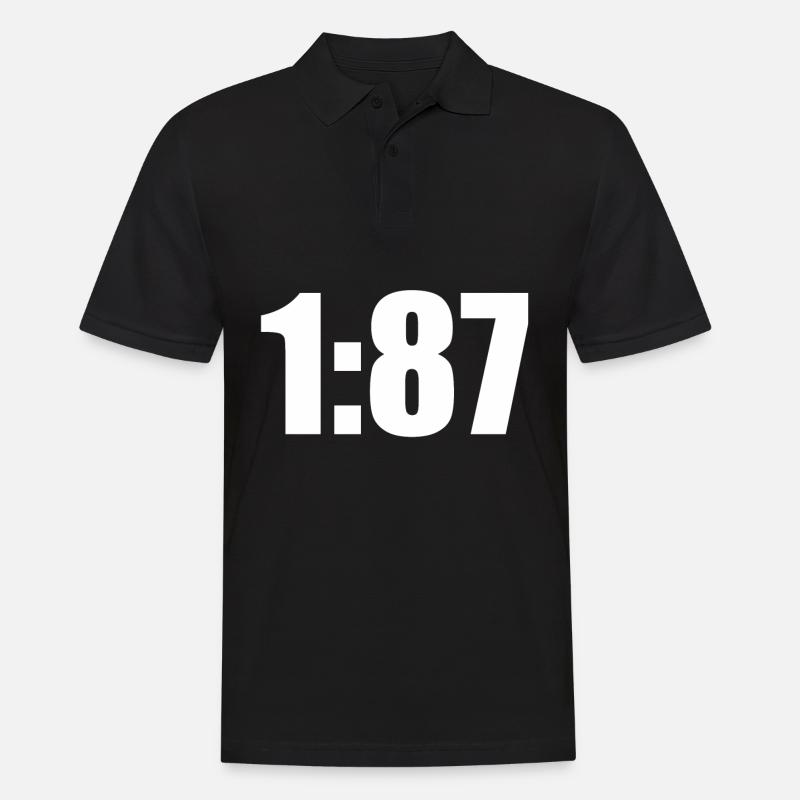 1:87 Modelleisenbahn Spur H0 Geschenkidee - Männer Poloshirt - Schwarz