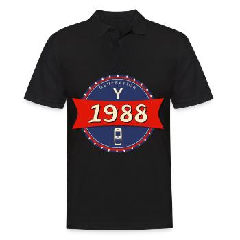 1988 geboren - Generation Y - Männer Poloshirt - Schwarz - Vorne - Kai (181cm)