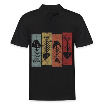 Fishing Fishing Fishing Fishing Fisherman Fish Retro - Men's Polo Shirt - black - Front - Kai (181cm)