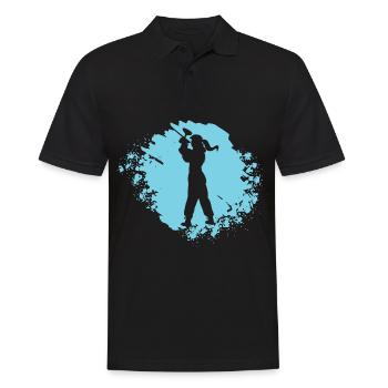 Paintballer Girl Airsoft Paintballing Paintball - Men's Polo Shirt - black - Front - Kai (181cm)