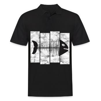 Fishbones for anglers, fishermen and children | Pisces - Men's Polo Shirt - black - Front - Kai (181cm)