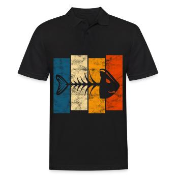 Fishbones for anglers, fishermen and children | Pisces - Men's Polo Shirt - black - Front - Kai (181cm)