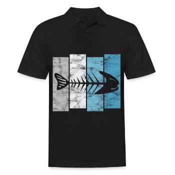 for anglers, fishermen and children | Pisces - Men's Polo Shirt - black - Front - Kai (181cm)