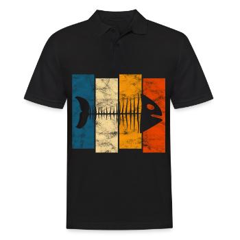 for anglers, fishermen and children | Pisces - Men's Polo Shirt - black - Front - Kai (181cm)