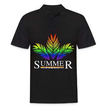 Summer Vibes pride rainbow flag LGBT - Men's Polo Shirt - black - Front - Kai (181cm)