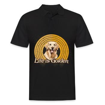 Golden Retriever Labrador Dog Life is Golden - Men's Polo Shirt - black - Front - Kai (181cm)