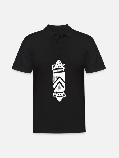 Longboard t-shirt | Bestseller | - Männer Poloshirt - Schwarz