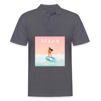 Ocean child t-shirt | Bestseller | - Polo Homme - charbon - Devant - Nico (186cm)