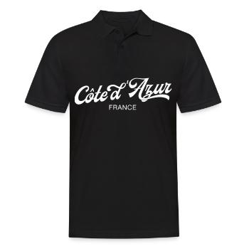 Côte d´Azur Curved Writing France Saint Tropez - Männer Poloshirt - Schwarz - Vorne - Kai (181cm)