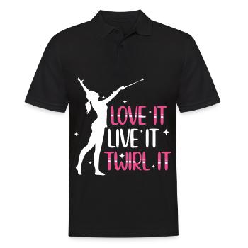 Stabdrehen Sprüche | Tanzen Tänzer Hobby Geschenk - Männer Poloshirt - Schwarz - Vorne - Kai (181cm)
