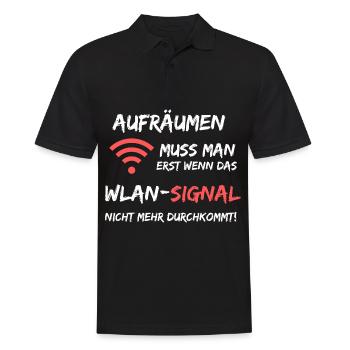 Aufräumen Wlan Signal Lustiger Spruch - Männer Poloshirt - Schwarz - Vorne - Kai (181cm)