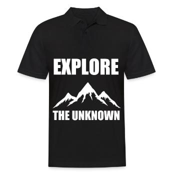 Explorez l’inconnu - Randonnée, Nature, Aventure - Polo Homme - noir - Devant - Kai (181cm)