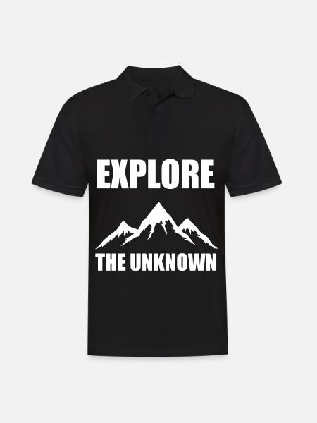 Explore the unknown - Wandern, Natur, Abenteuer - Männer Poloshirt - Schwarz