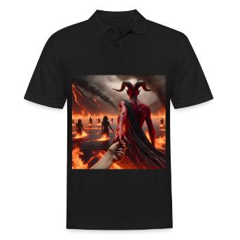 Follow Me to the Abyss - Infernal Devil's Pact #02 - Men's Polo Shirt - black - Front - Kai (181cm)