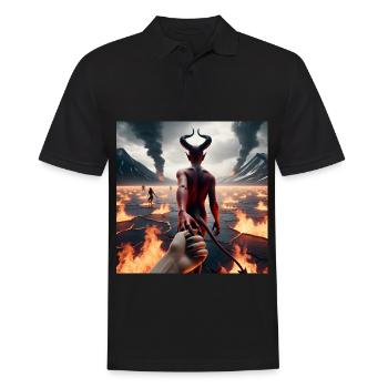 Follow Me to the Abyss - Infernal Devil's Pact #07 - Men's Polo Shirt - black - Front - Kai (181cm)
