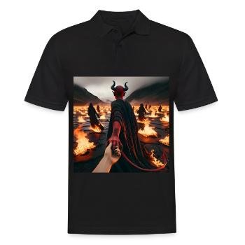 Folge mir in den Abgrund - Infernal Devil's Pact #13 - Männer Poloshirt - Schwarz - Vorne - Kai (181cm)