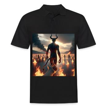 Follow Me to the Abyss - Infernal Devil's Pact #08 - Men's Polo Shirt - black - Front - Kai (181cm)