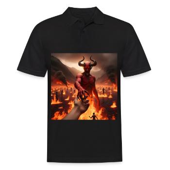 Follow Me to the Abyss - Infernal Devil's Pact #17 - Men's Polo Shirt - black - Front - Kai (181cm)
