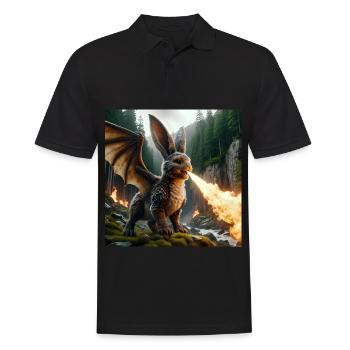 Dragon lapin cracheur de feu #13 - Polo Homme - noir - Devant - Kai (181cm)
