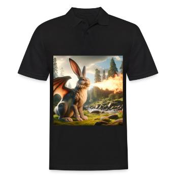 Dragon Lapin Cracheur de Feu #08 - Polo Homme - noir - Devant - Kai (181cm)