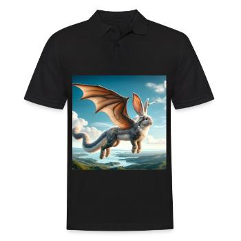 Flying Bunny Dragon #02 - Men's Polo Shirt - black - Front - Kai (181cm)