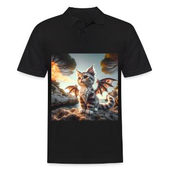 Cracheur de feu Kitty Dragon #01 - Polo Homme - noir - Devant - Kai (181cm)