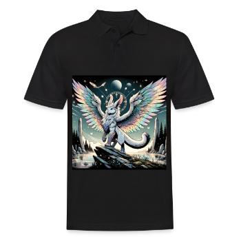 Mythical Bunny Dragon - Men's Polo Shirt - black - Front - Kai (181cm)
