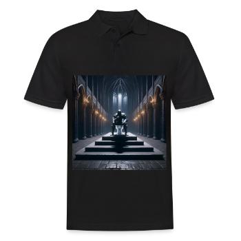 Fart Souls - Hollow Knight on Porcelain Throne #06 - Men's Polo Shirt - black - Front - Kai (181cm)