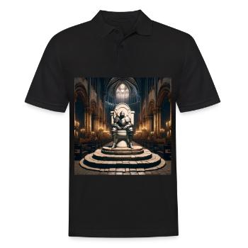 Furzseelen - Hohler Ritter auf Porzellanthron #03 - Männer Poloshirt - Schwarz - Vorne - Kai (181cm)